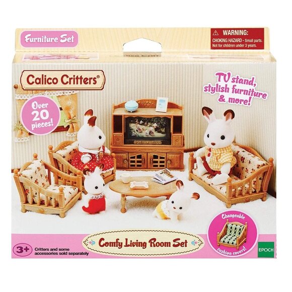 Calico Critters Comfy Living Room Set Toy Dollhouse Furniture & Accessories Set - Picture 1 of 9